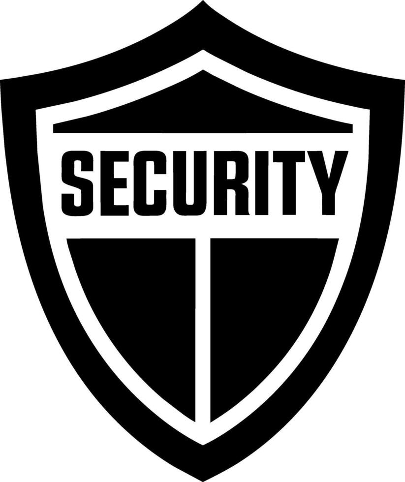 security logo with shield concept art illustration vector