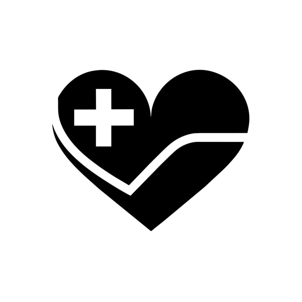 medical heart shape logo art illustration vector