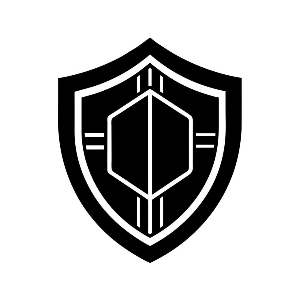 security logo with shield concept art illustration vector