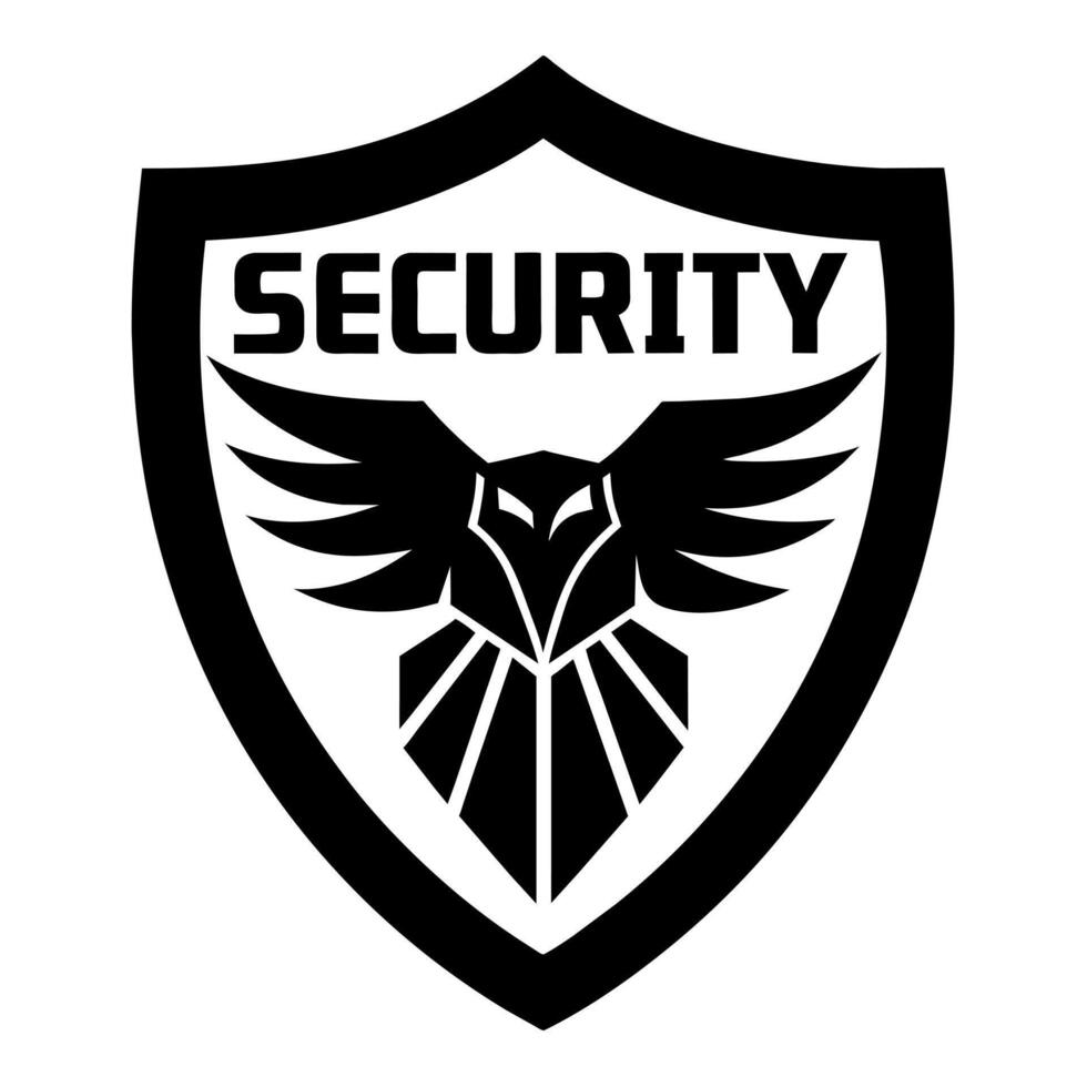 security logo with shield concept art illustration vector