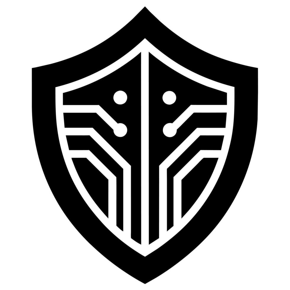 security logo with shield concept art illustration vector
