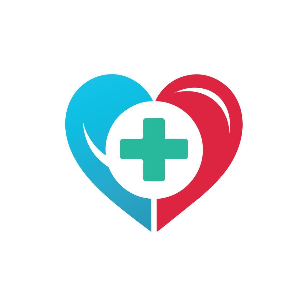 medical heart shape logo art illustration vector