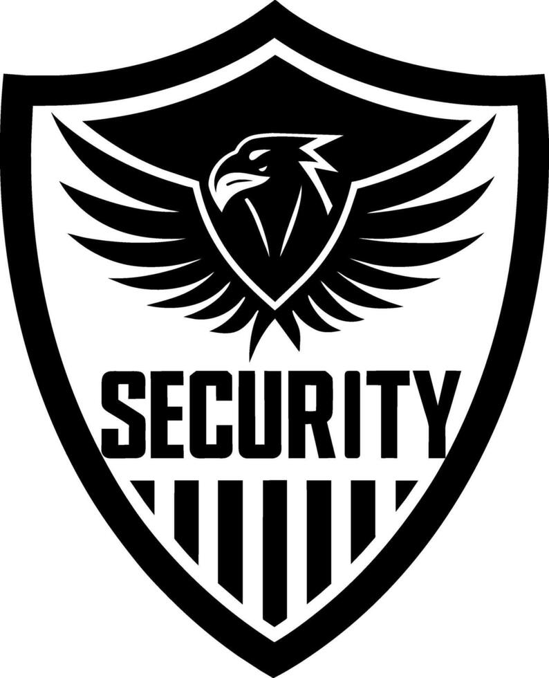 security logo with shield concept art illustration vector