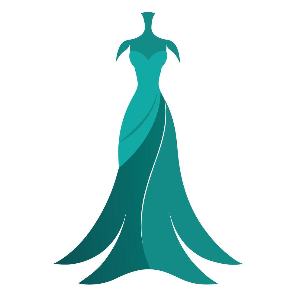 a complete gown dress mockup flat style illustration vector