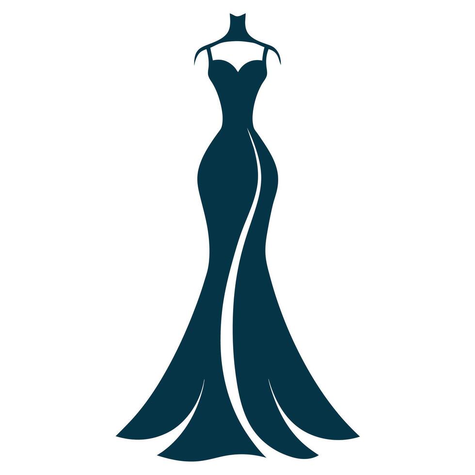 a complete gown dress mockup flat style illustration vector