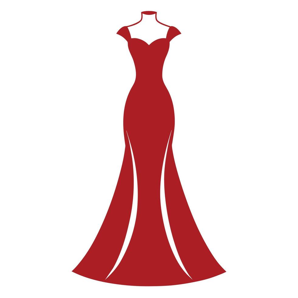 a complete gown dress mockup flat style illustration vector