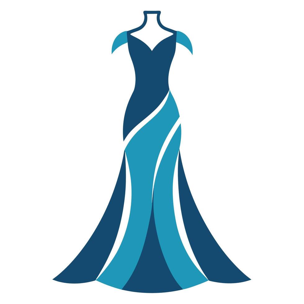 a complete gown dress mockup flat style illustration vector