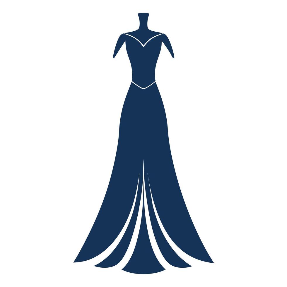 a complete gown dress mockup flat style illustration vector