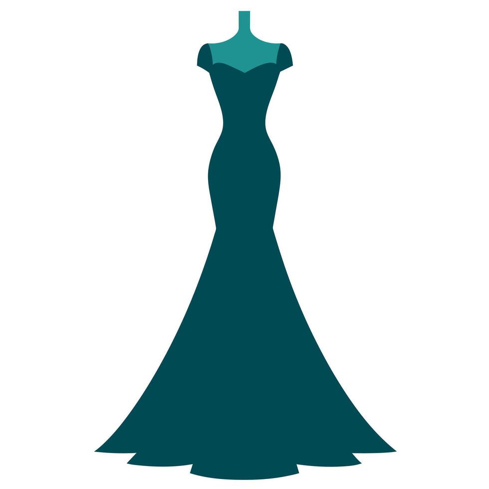 a complete gown dress mockup flat style illustration vector