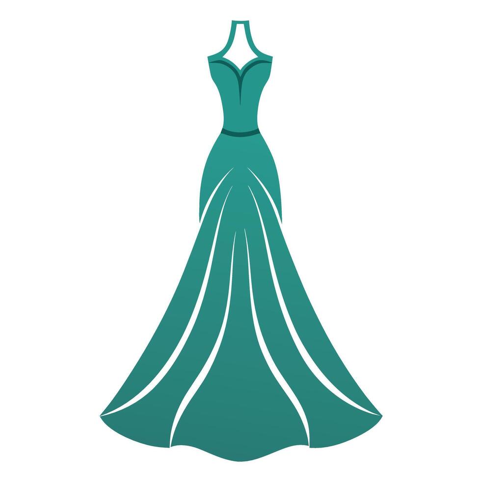 a complete gown dress mockup flat style illustration vector