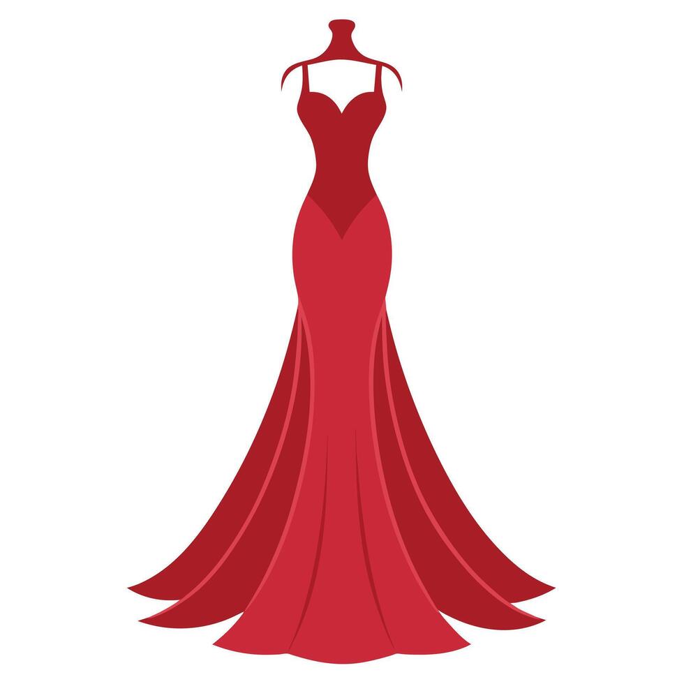 a complete gown dress mockup flat style illustration vector
