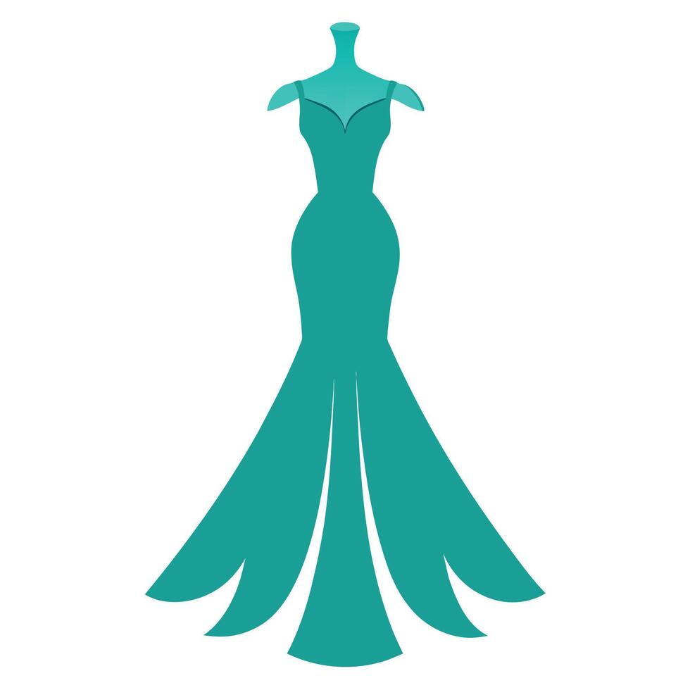 a complete gown dress mockup flat style illustration vector