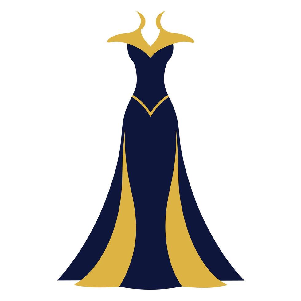 a complete gown dress mockup flat style illustration vector