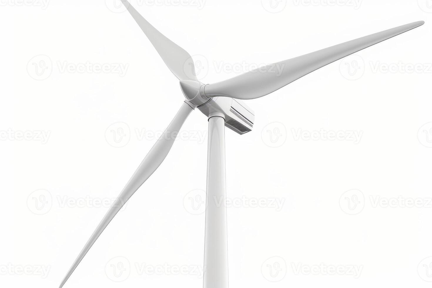 Close-up of a wind turbine against white background photo