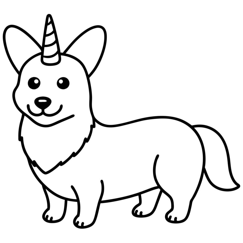 Corgi dog breed coloring pages for kids coloring book vector