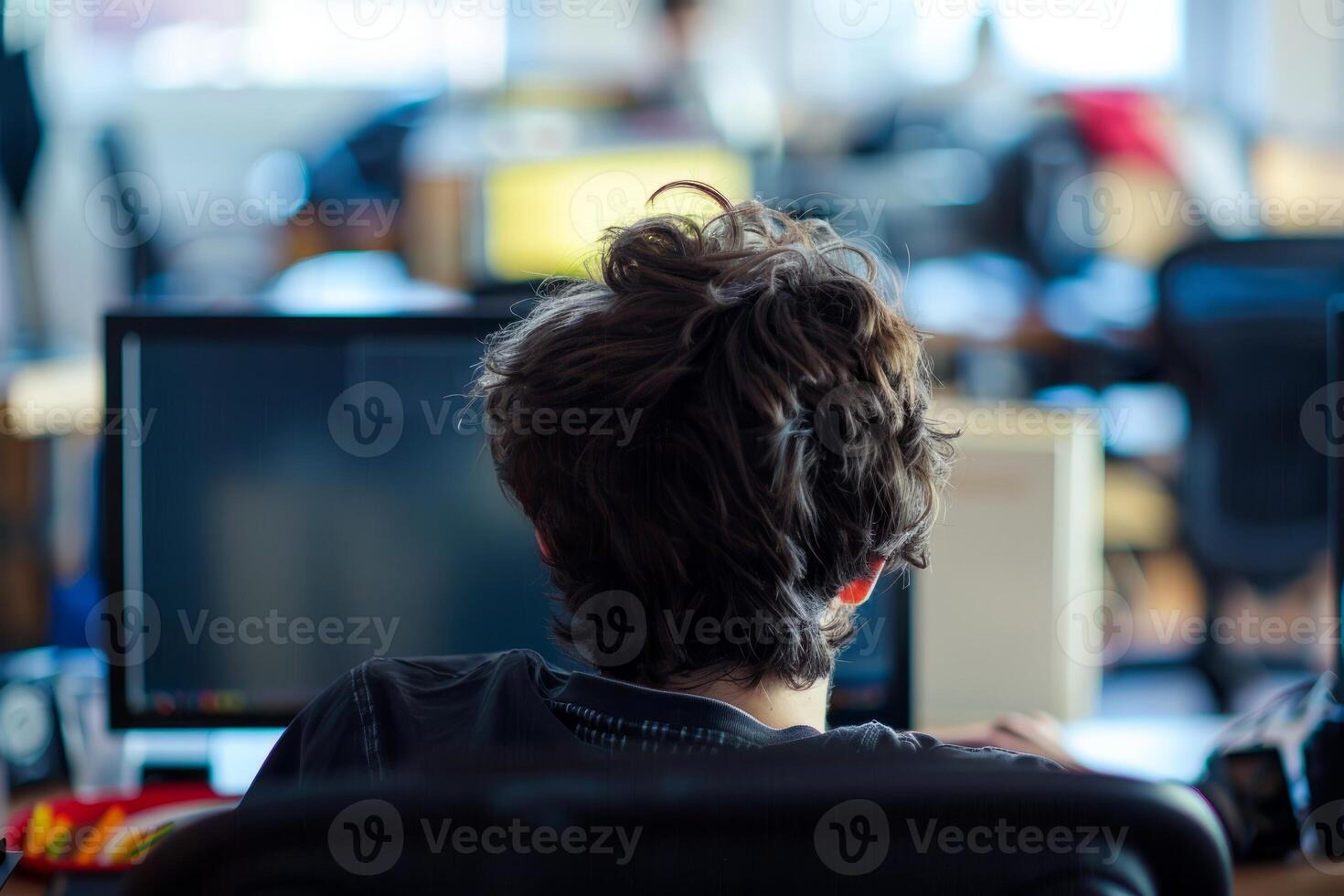 A person who works on a computer photo
