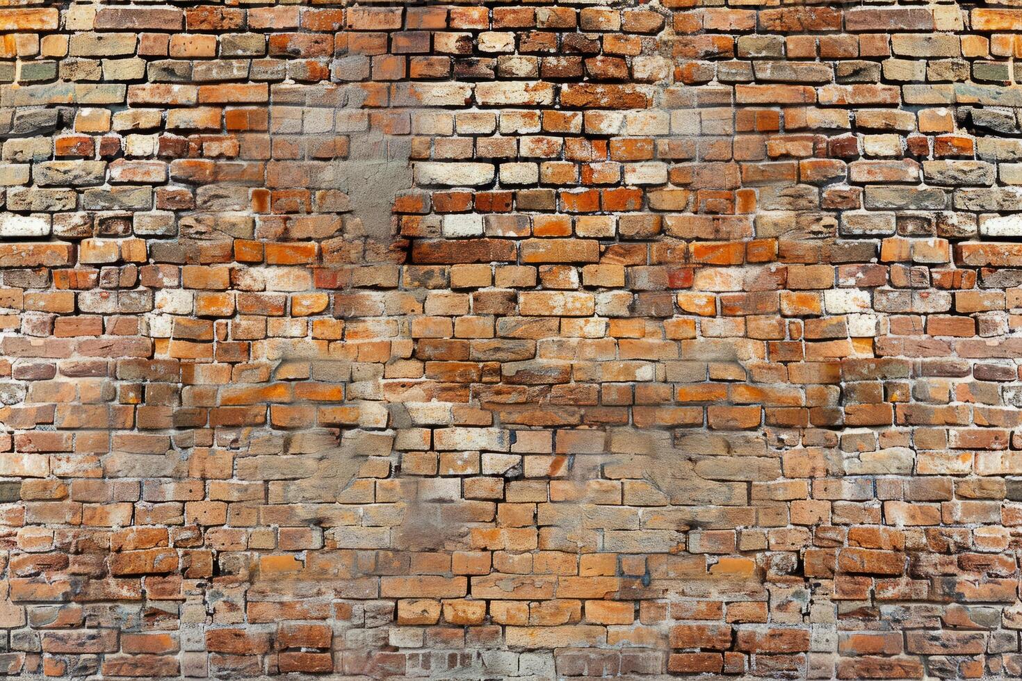 Weathered brick wall showing signs of age and natural deterioration photo