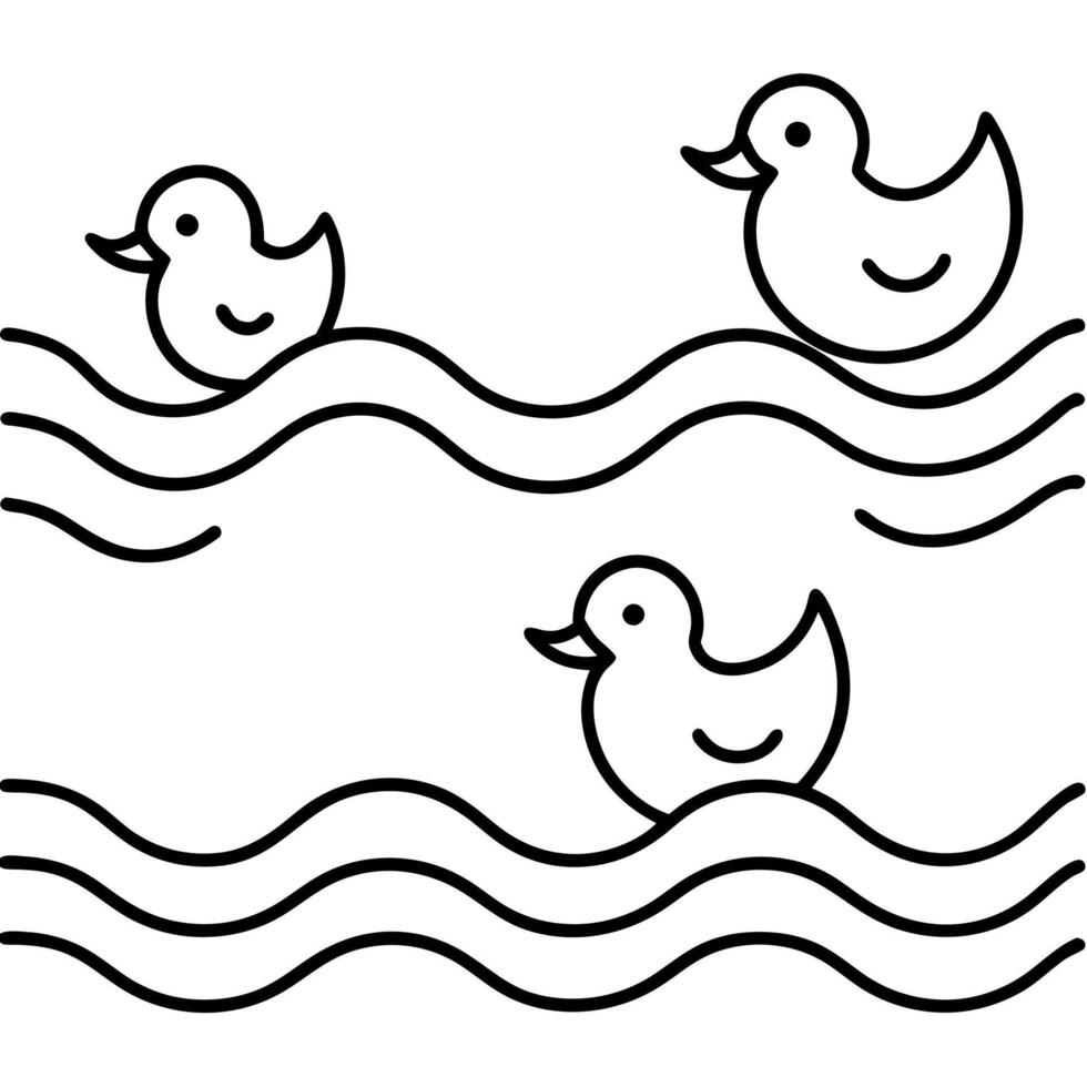 Waves Coloring Pages For Kids Coloring Book vector