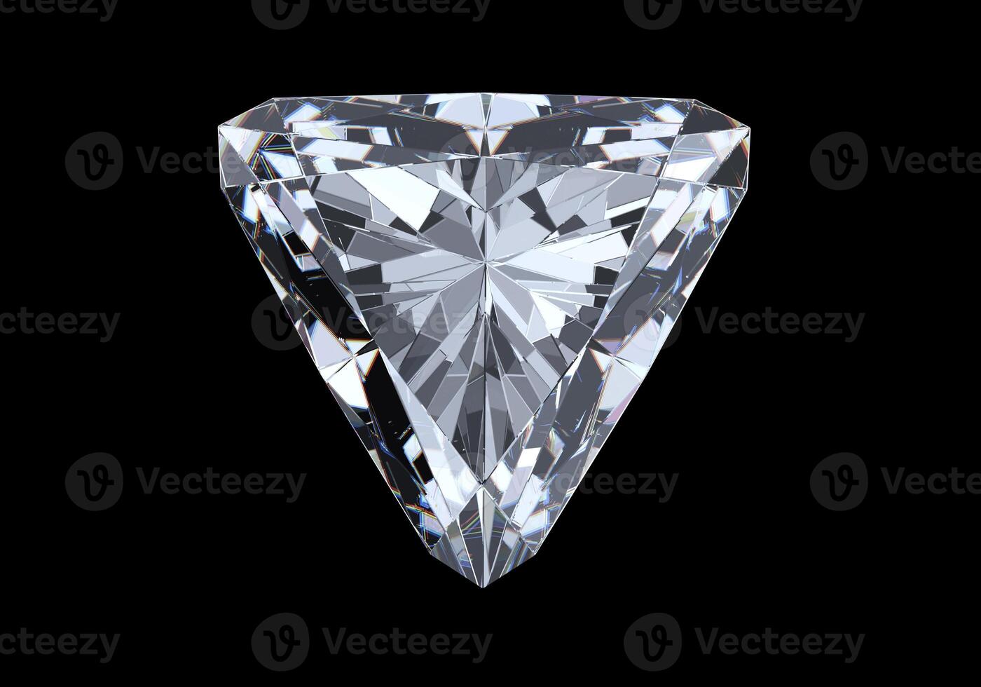 Dazzling diamond with reflection on black background photo