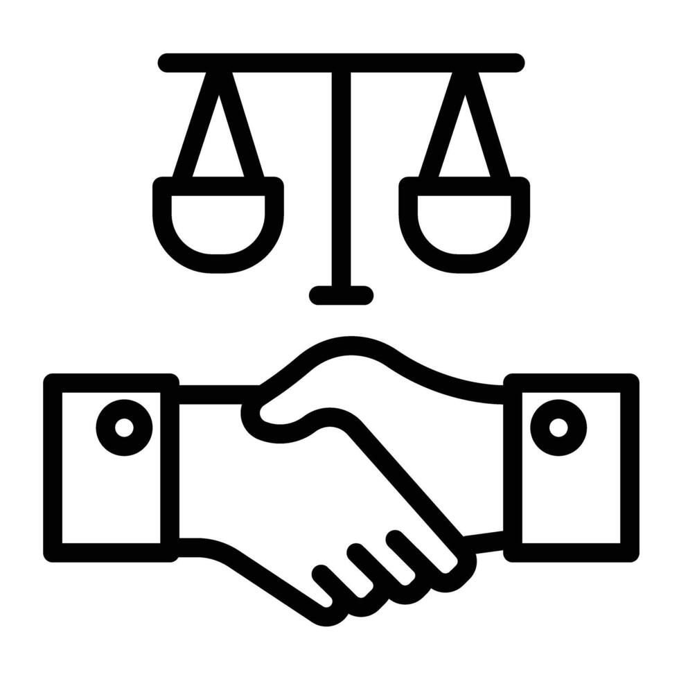 Shake Hand Line Icon Design vector