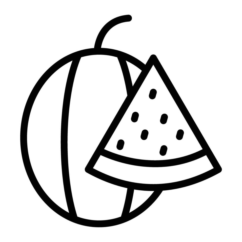 Watermelon Line Icon Design vector