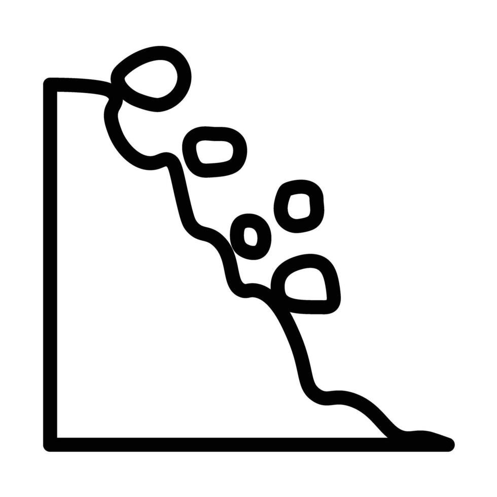 land sliding Line Icon Design vector