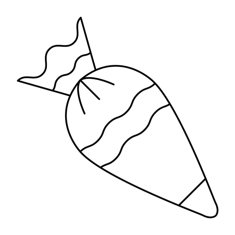 Pastry Bag Line Icon Design vector