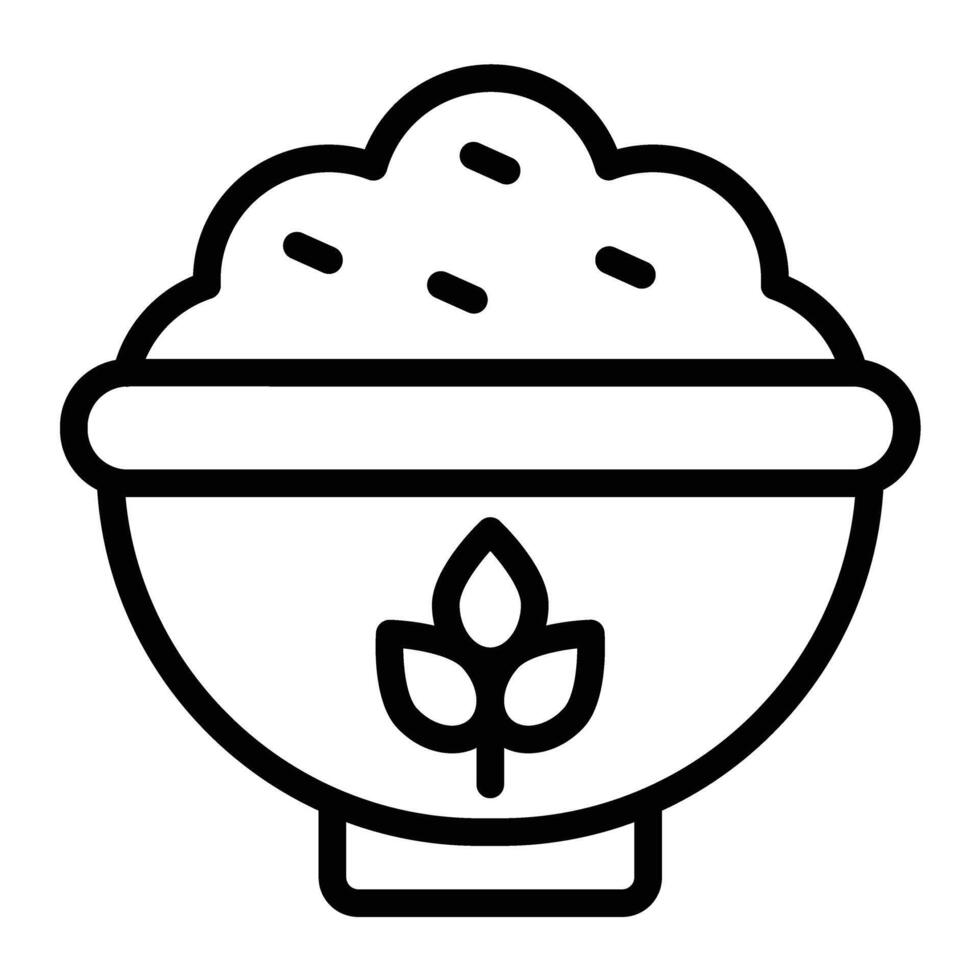 Oats Line Icon Design vector