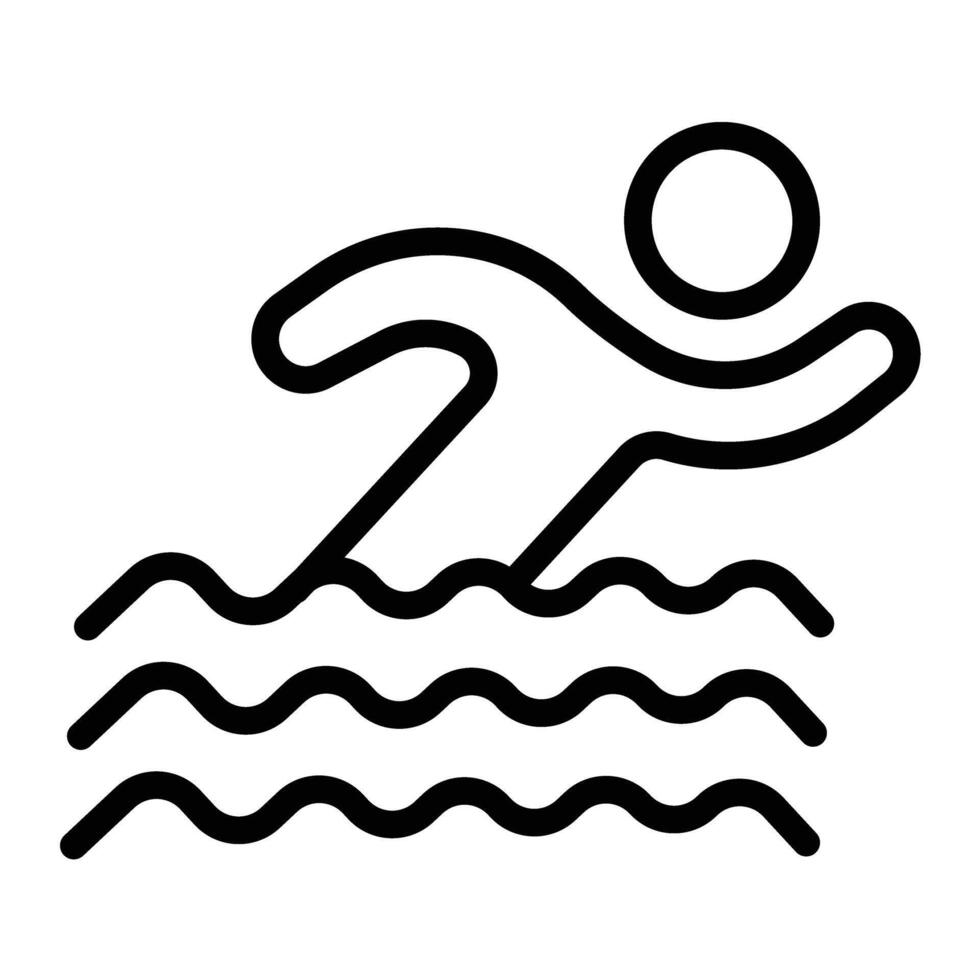 Swimming Line Icon Design vector