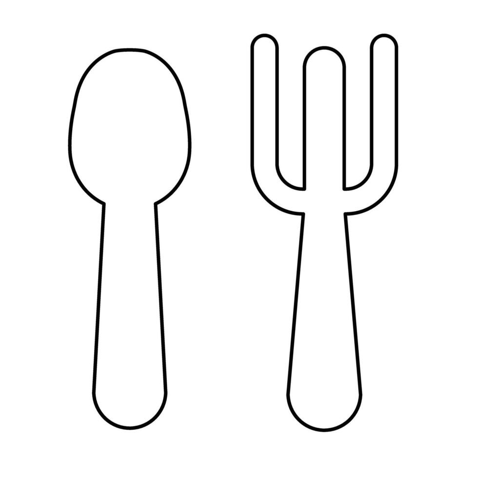 Fork Spoon Line Icon Design vector
