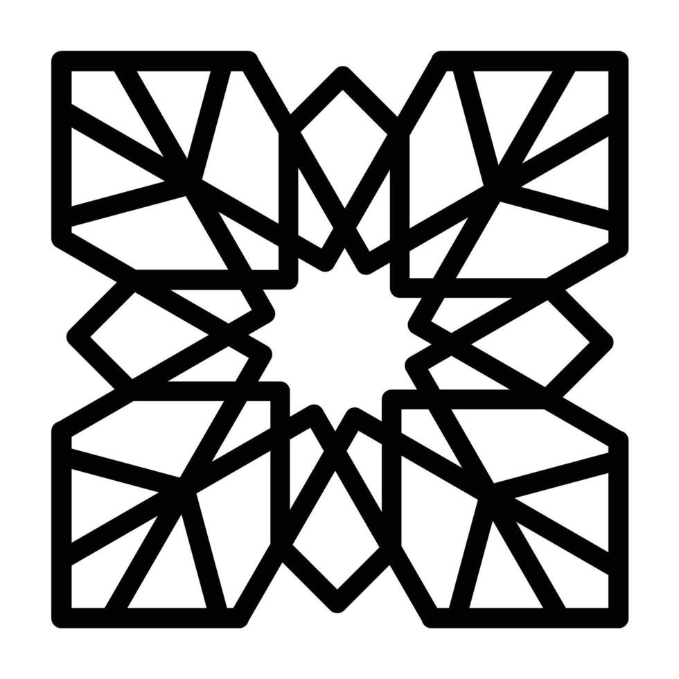 traditional islamic patterns Line Icon Design vector