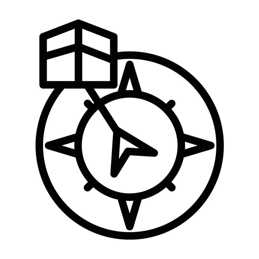 qibla compass Line Icon Design vector