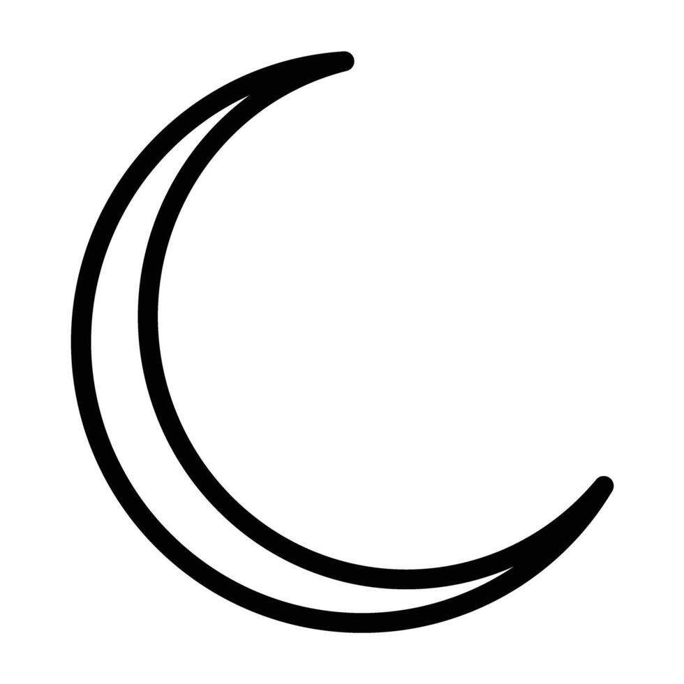 crescent moon Line Icon Design vector