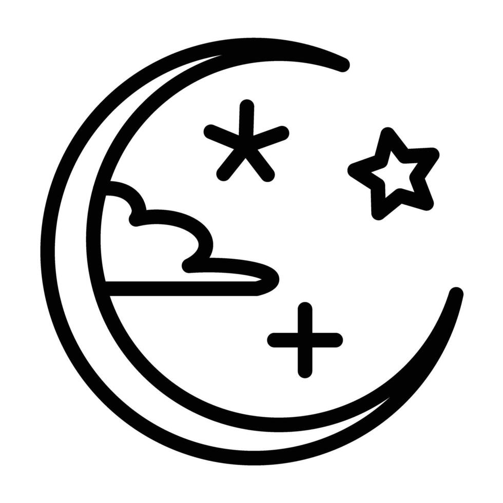 night sky Line Icon Design vector