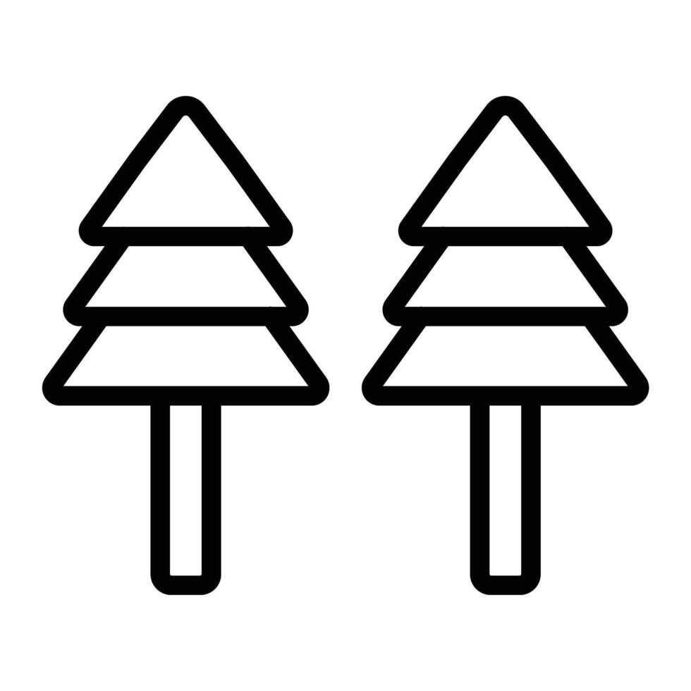 Pine Tree Line Icon Design vector