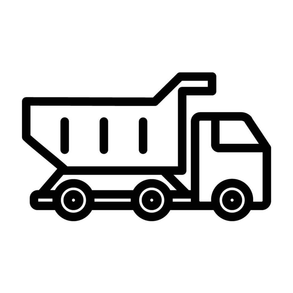 Dump truck Line Icon Design vector