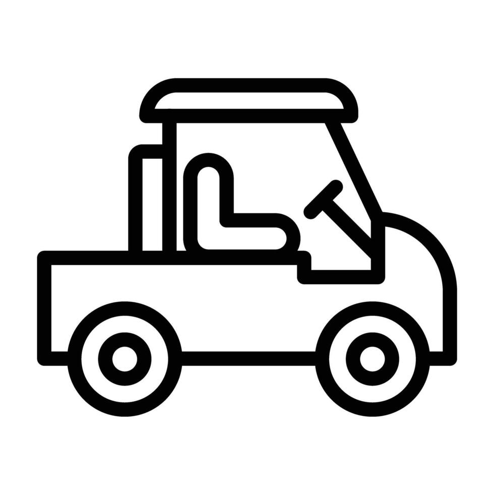 Golf cart Line Icon Design vector