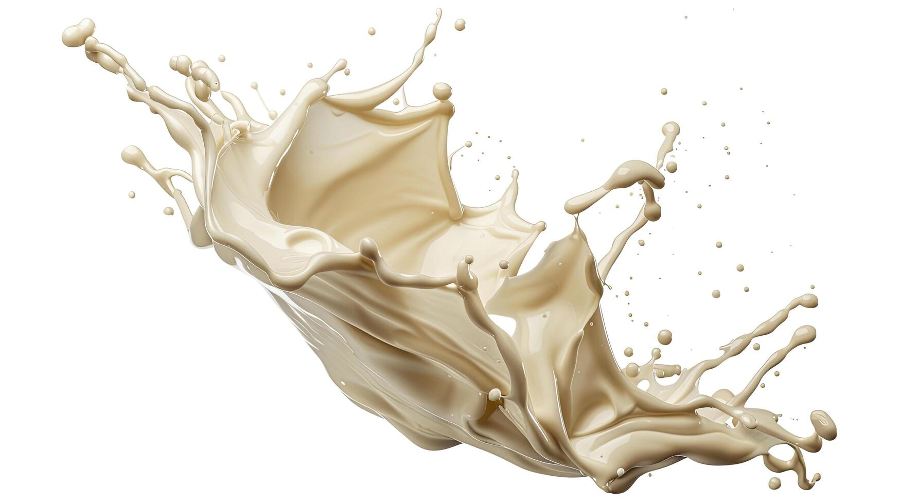 Splash of white chocolate isolated on white background. photo