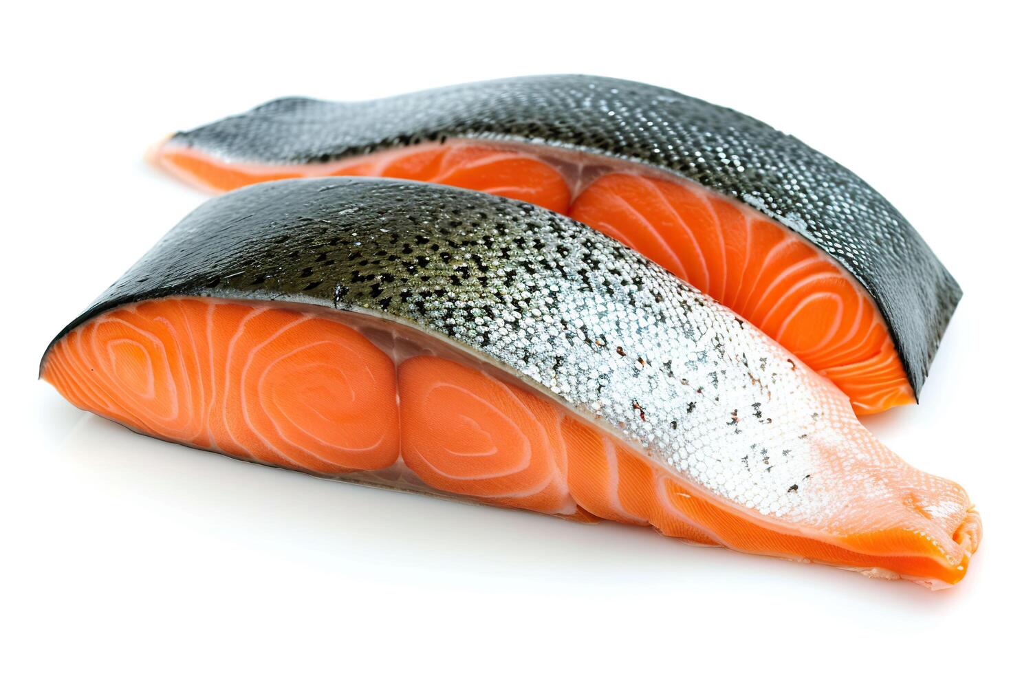 Salmon fish fillet isolated on a white background. photo