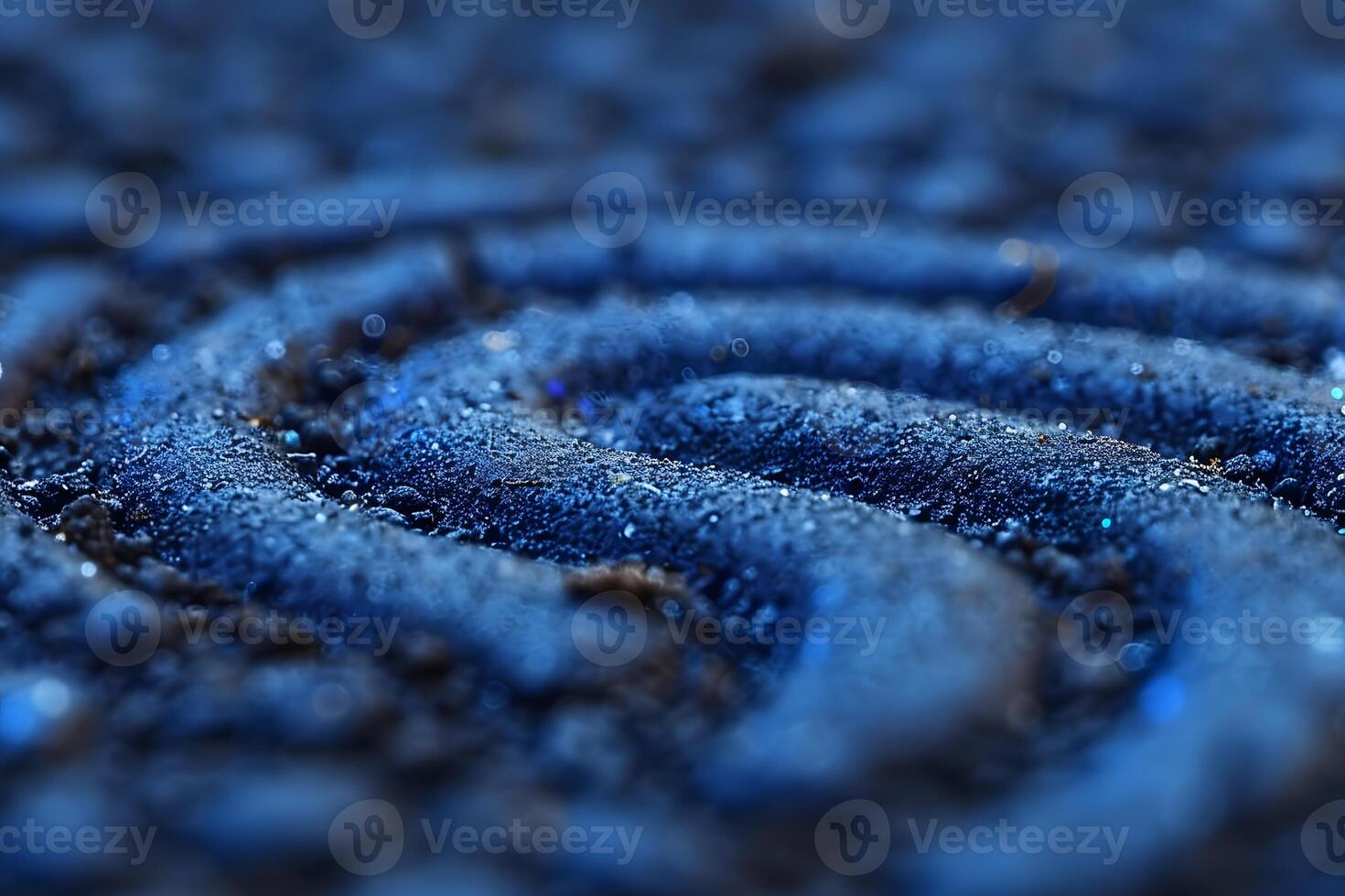 Abstract Macro Shot of Water Droplets on Blue Textured Surface - Stock Photography for Backgrounds and Design photo