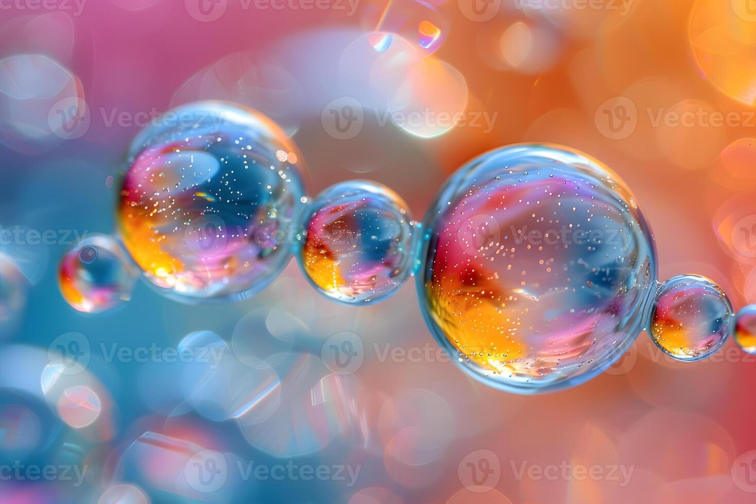 Abstract Colorful Bubbles with Fluid Gradient Background Design for Art Prints, Cards, Posters photo