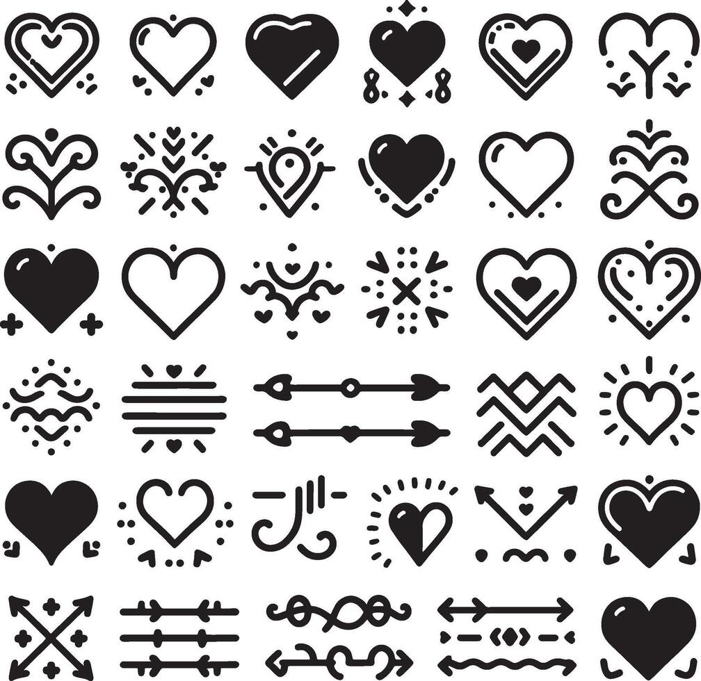 Heart Text Dividers Minimalist Illustrations vector