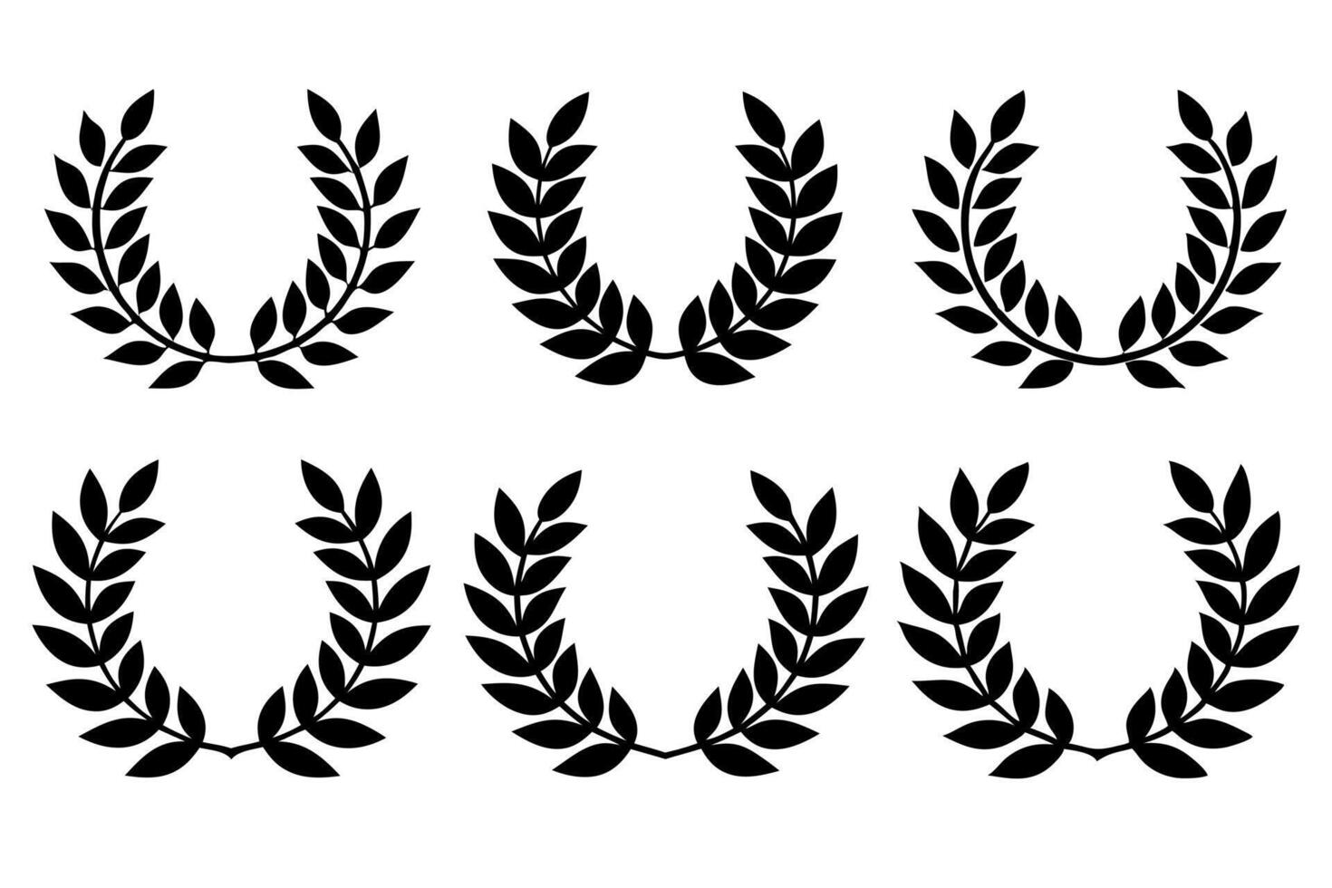 Wreath Laurel Silhouette of Delicate Set.eps vector