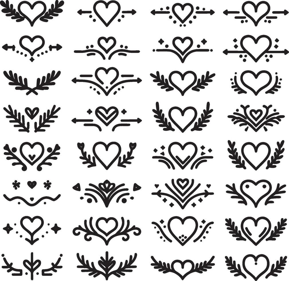 Heart Text Dividers Clean and Simple vector