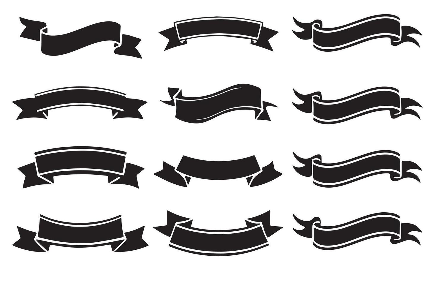 Set ribon banner and white background.eps vector