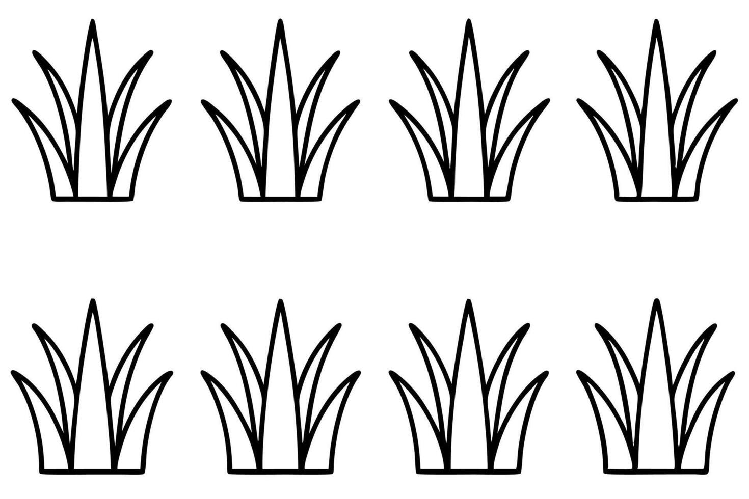 Grass Line Art Elegant Collection.eps vector