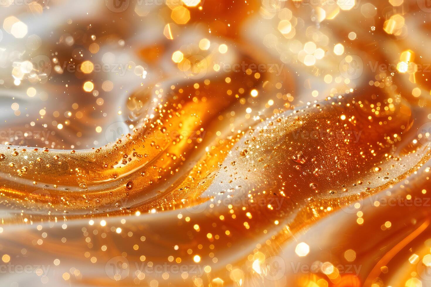 Golden Abstract Bokeh Background for Festive Design and Holiday Celebration photo