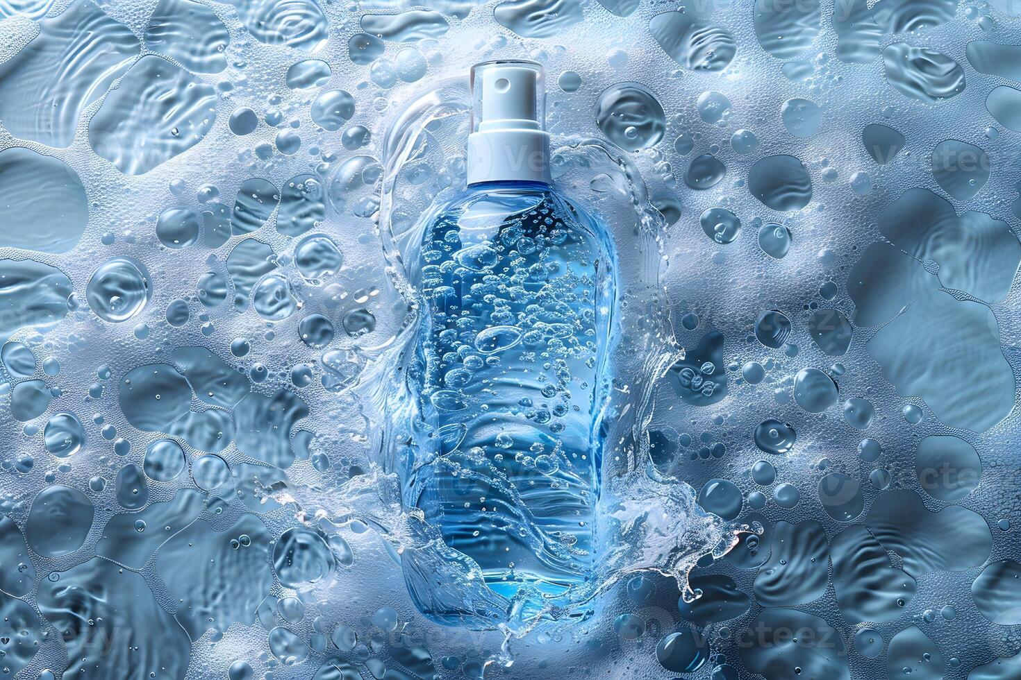 Refreshing Water Spray Bottle With Dynamic Splash Perfect for Skincare and Beauty Advertising photo