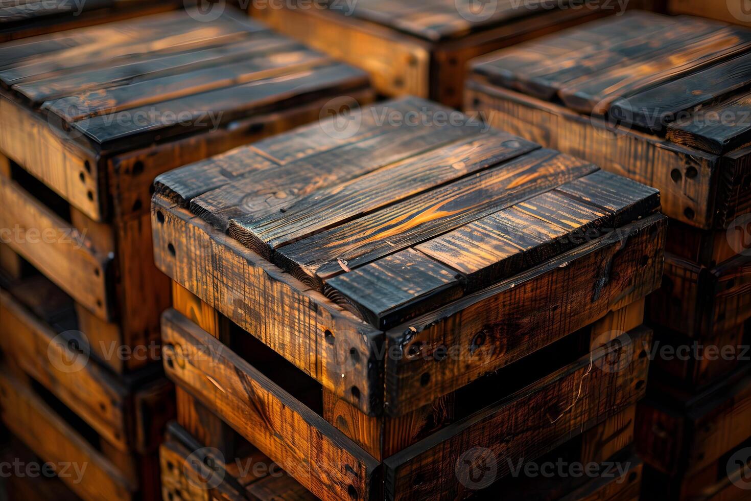 Rustic Wooden Crates for Storage and Decor - Vintage Aesthetic for Home and Garden photo