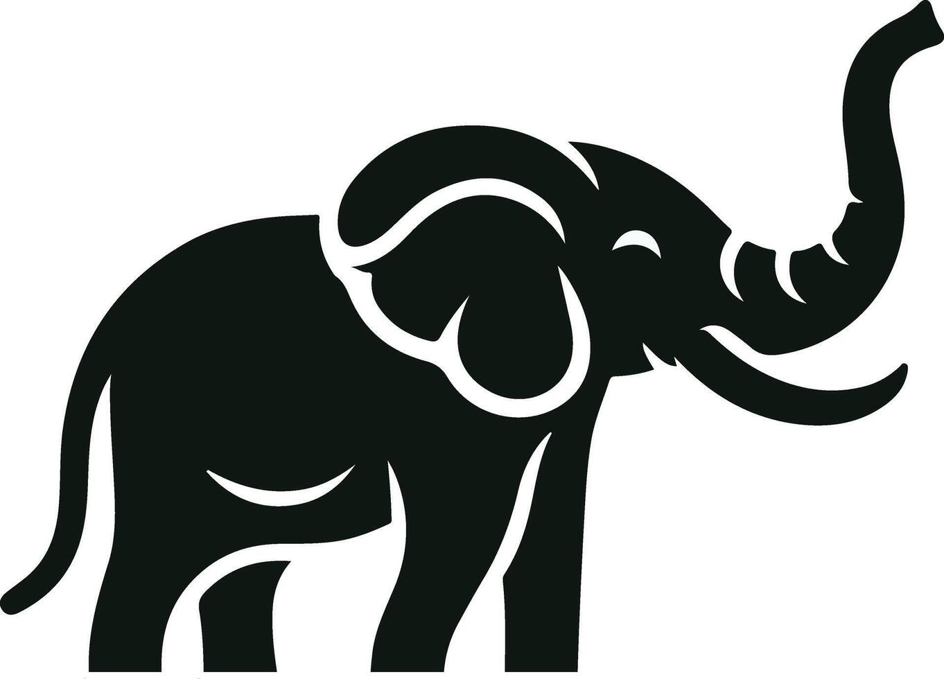 Elephant black illustration vector